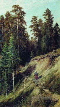 Gehölz Werke - im Wald aus dem Wald mit Pilzen 1883 klassische Landschaft Ivan Ivanovich Bäume
